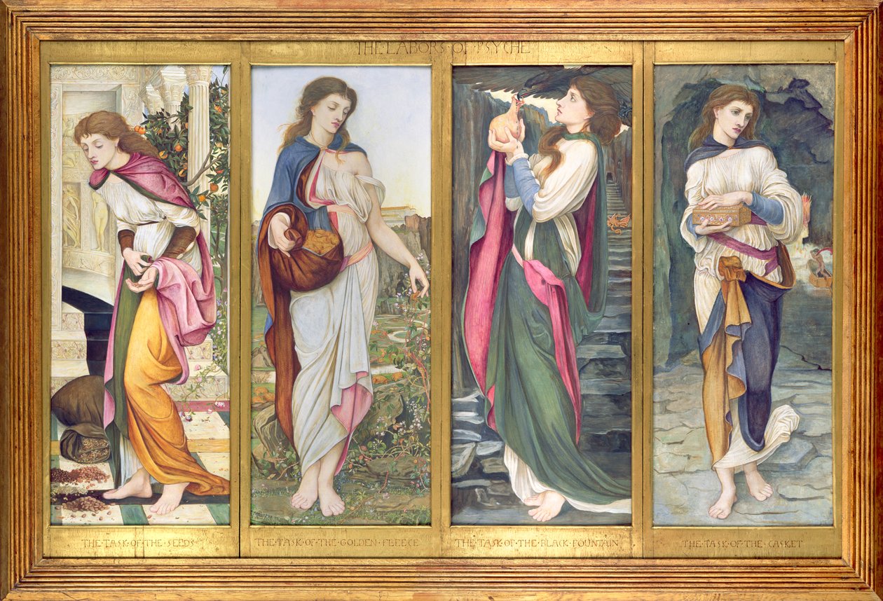 The Labours of Psyche, 1873 (tempera på panel) af John Roddam Spencer Stanhope
