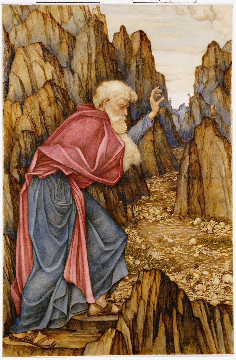 Ezekiels vision: Dalen af tørre knogler af John Roddam Spencer Stanhope