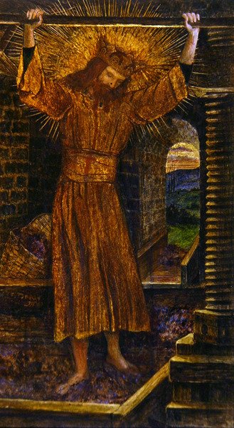 The Wine Press, ca. 1860 (akvarel, gouache og guldmaling på papir) af John Roddam Spencer Stanhope