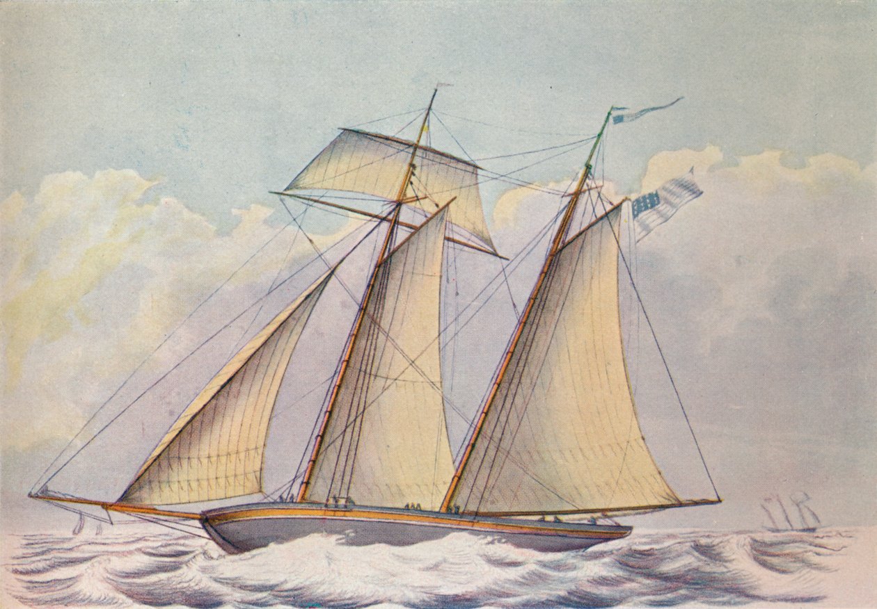 Amerikansk Topsejlsskonner, 1825 af John Rogers