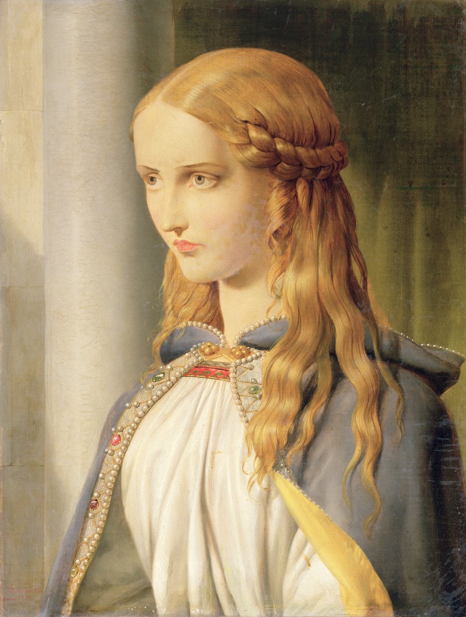 Cordelia Disinherited, 1850 olie på lærred detalje af 90710 af John Rogers Herbert