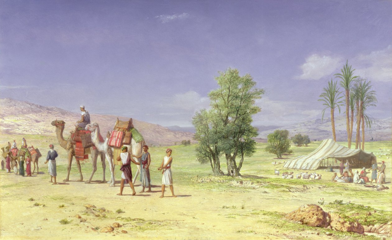 The Madian Merchants, der tager Joseph fra hans brødre, 1879 (olie over blyant om bord) af John Rogers Herbert
