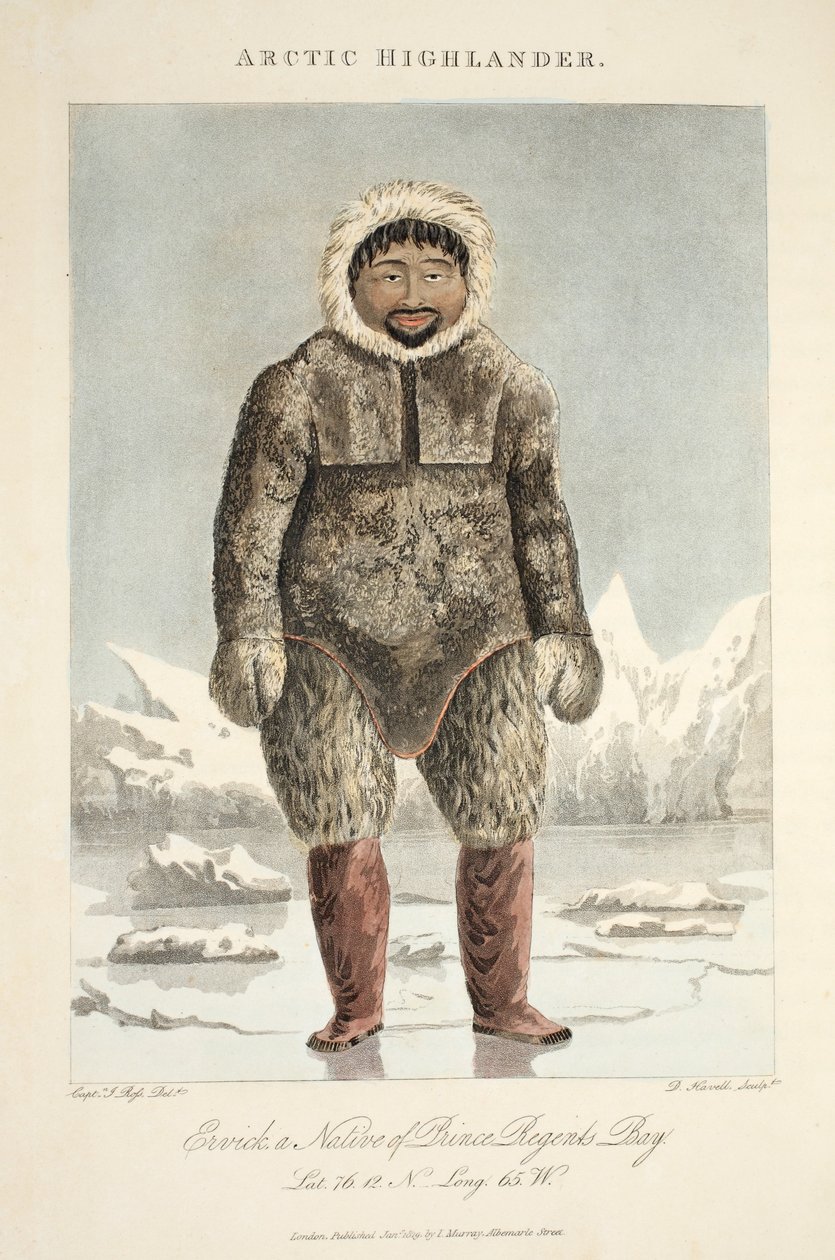 Arctic Highlander, Ervick, indfødt af Prince Regents Bay, illustration fra 