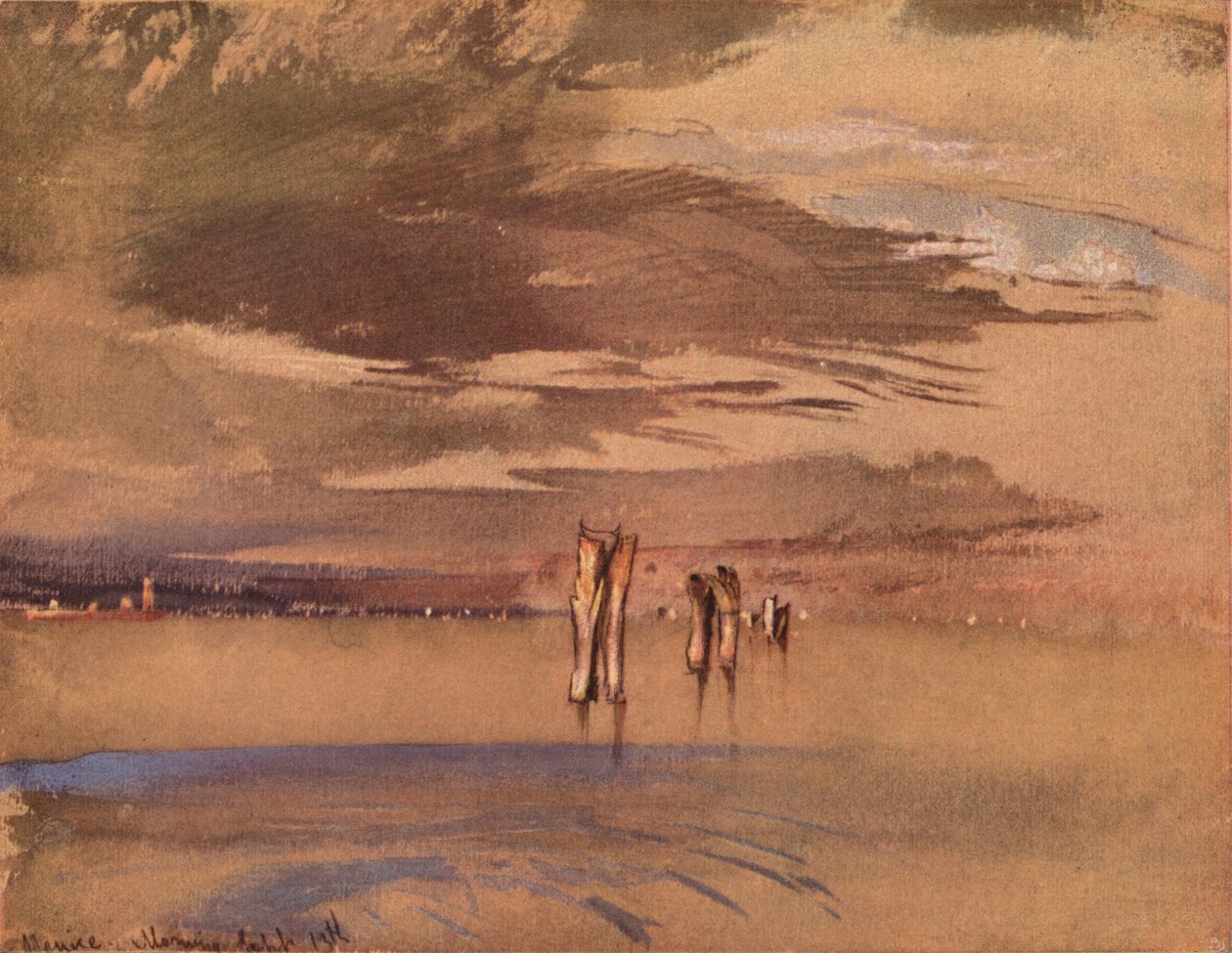 En grå morgen i nærheden af Venedig, 1800-tallet af John Ruskin
