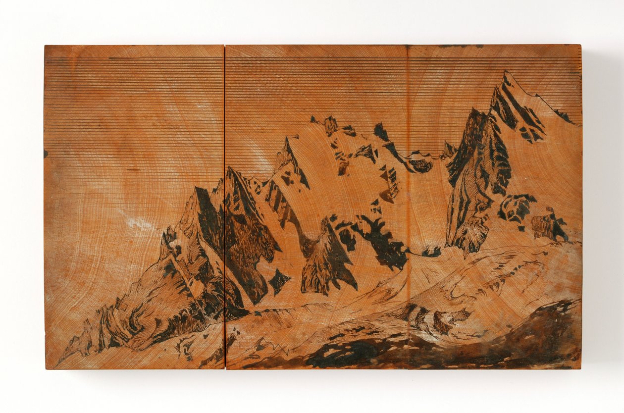 Aiguille Du Midi, Frankrig (pen & blæk og akvarel på træ) af John Ruskin