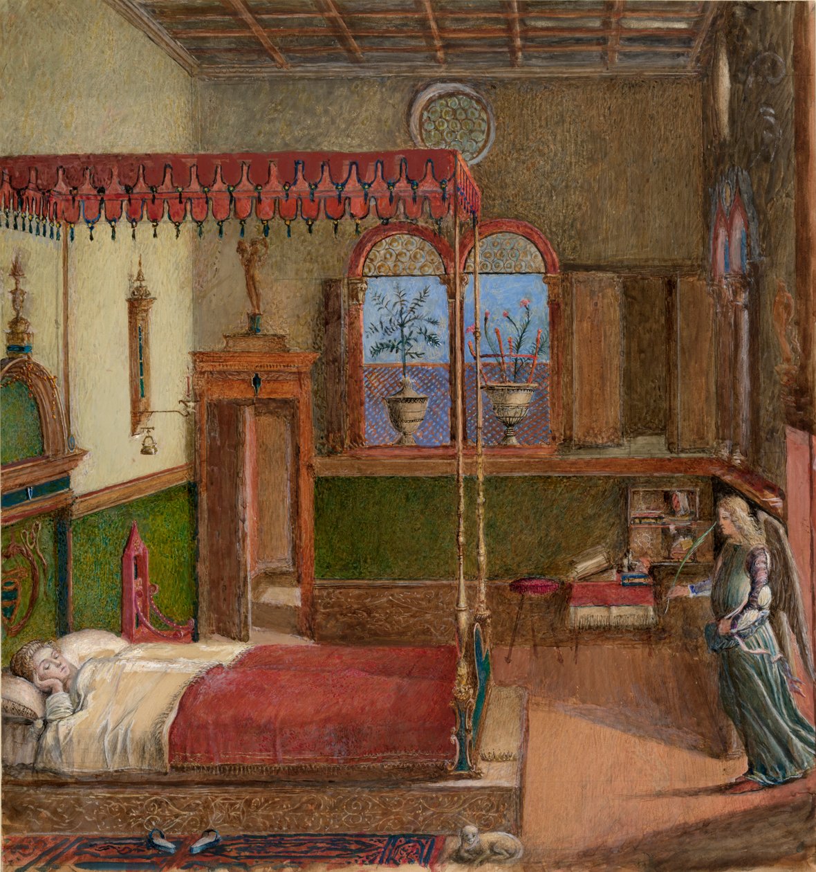 Tegning af Carpaccios drøm om Saint Ursula, 1876 af John Ruskin