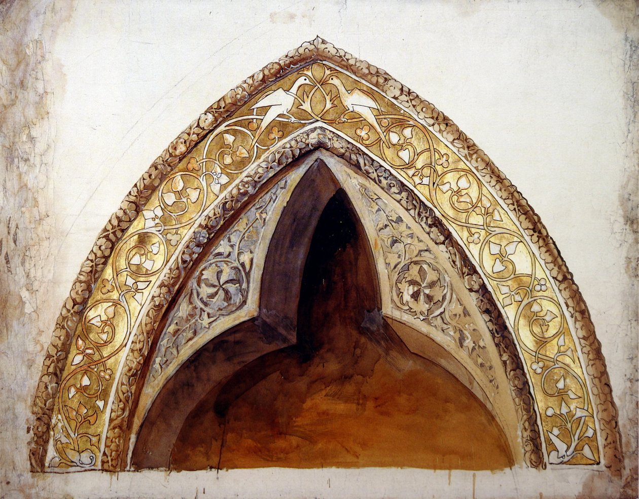 Edinburgh Lecture diagram: Dekoreret spidsbuet gotisk vindue af John Ruskin