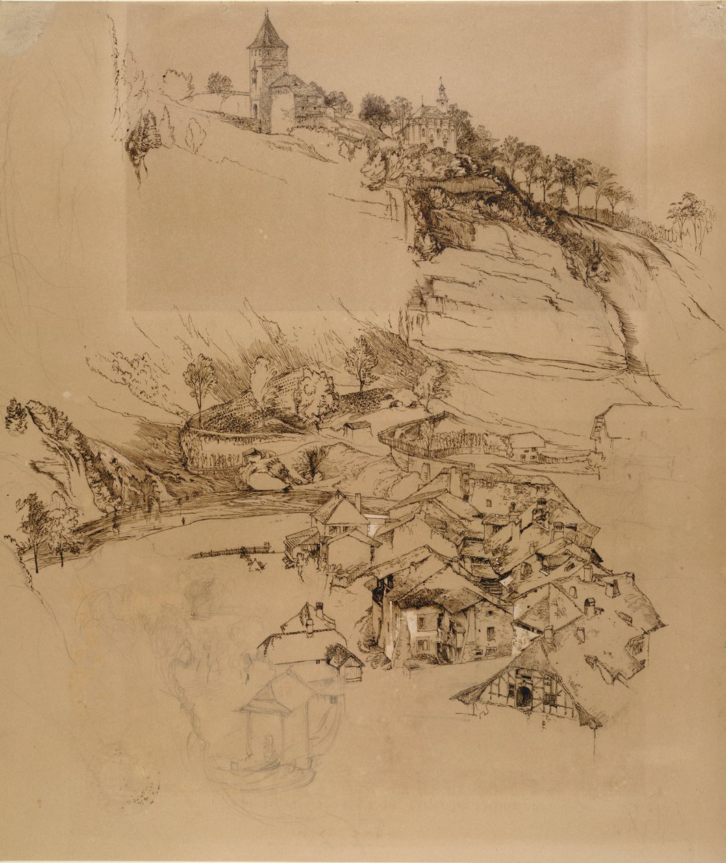 Fribourg, Schweiz: Penskitse, juli eller august - september 1856 af John Ruskin