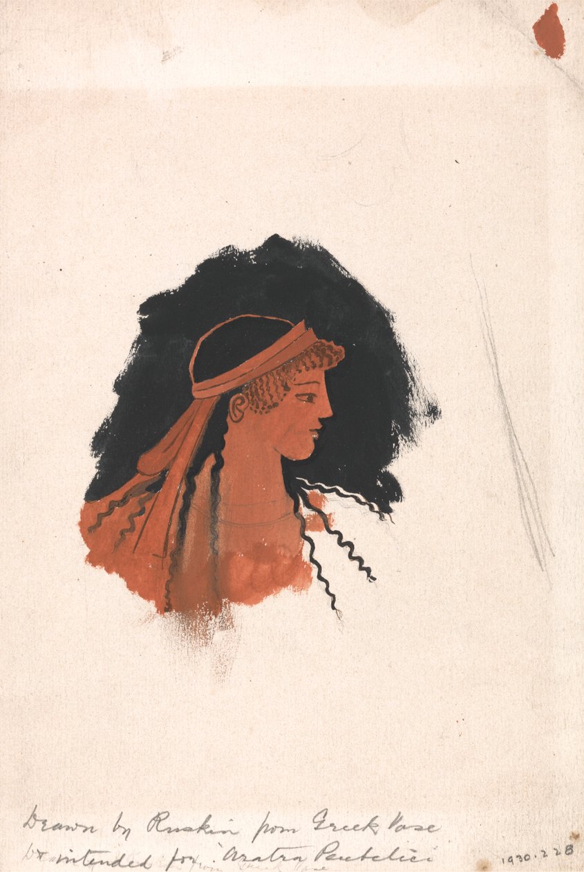 Head of Athena, Efter en græsk Amfora af John Ruskin