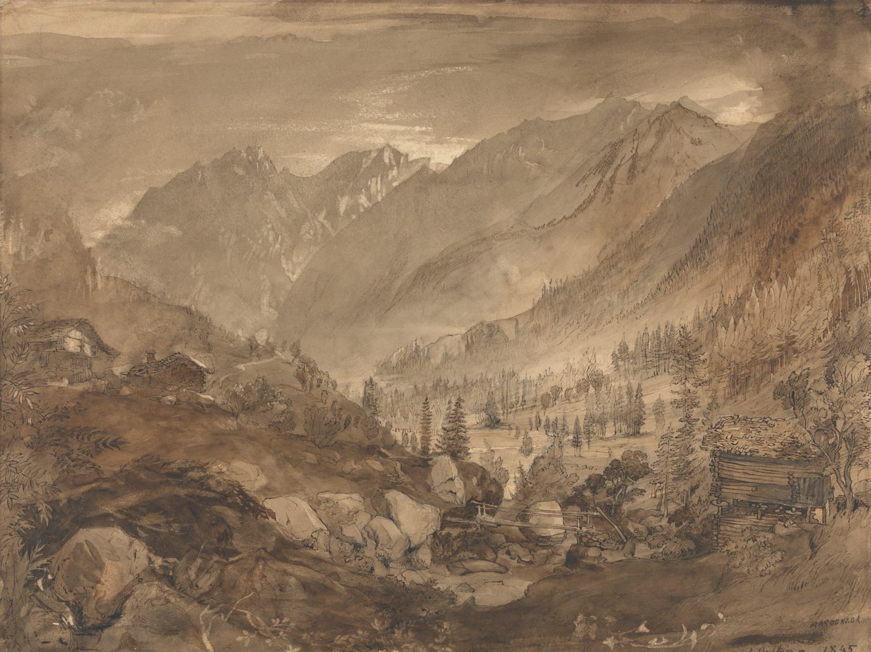 Bjerglandskab, Macugnaga af John Ruskin