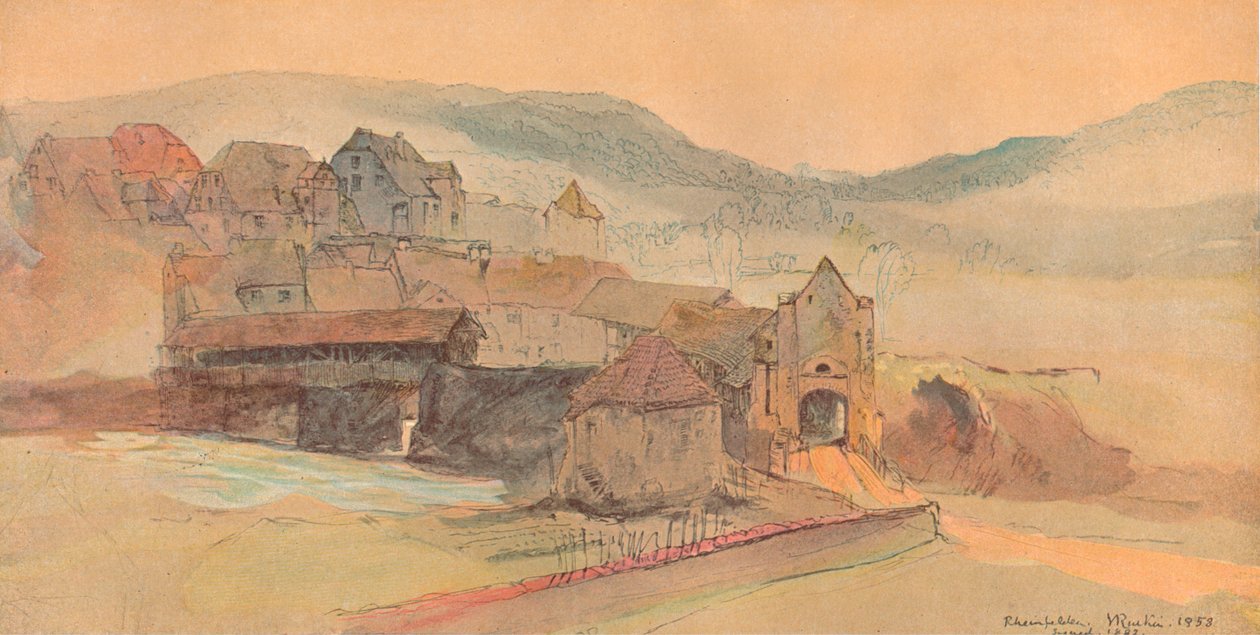 Rheinfelden-broen, 1858 af John Ruskin