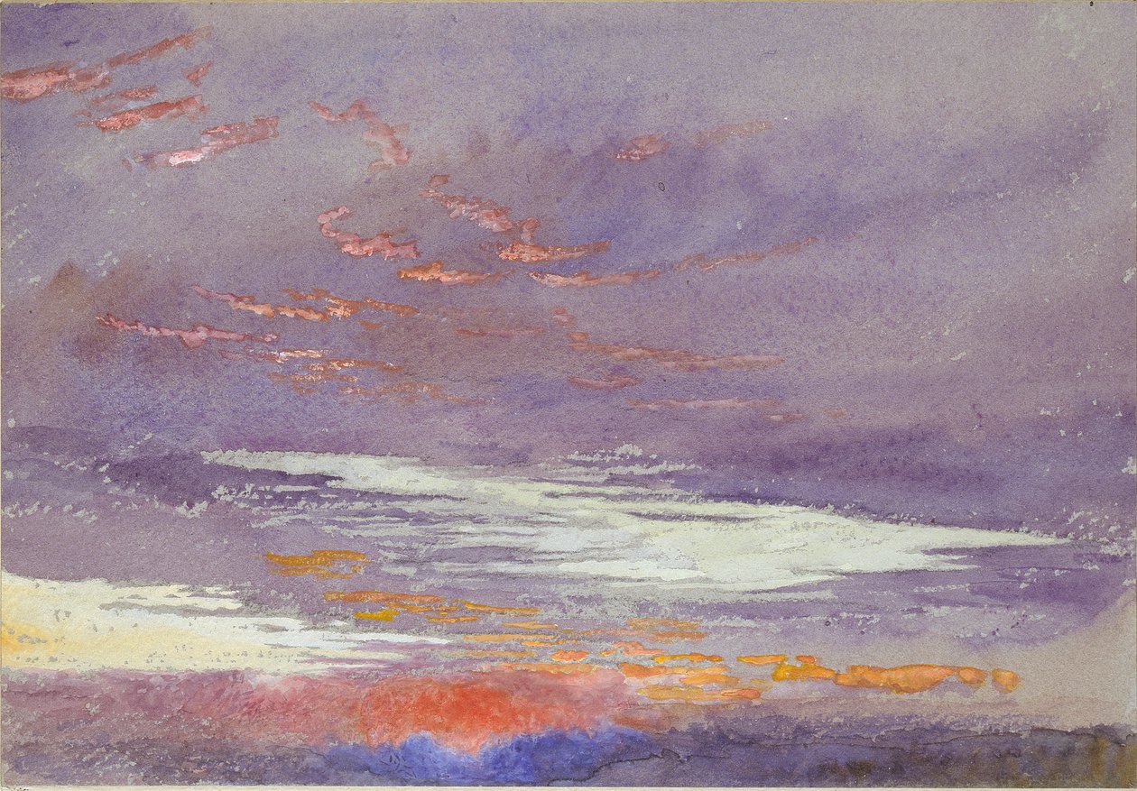 Study of Dawn: Purple Clouds, marts 1868 af John Ruskin