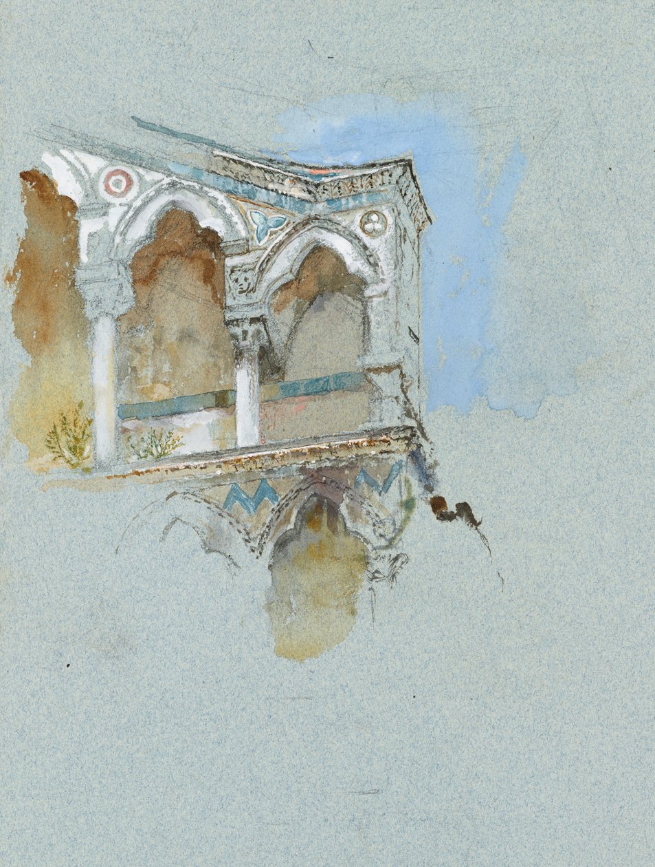 Undersøgelse af facaden af ​​San Michele i Borgo, Pisa af John Ruskin