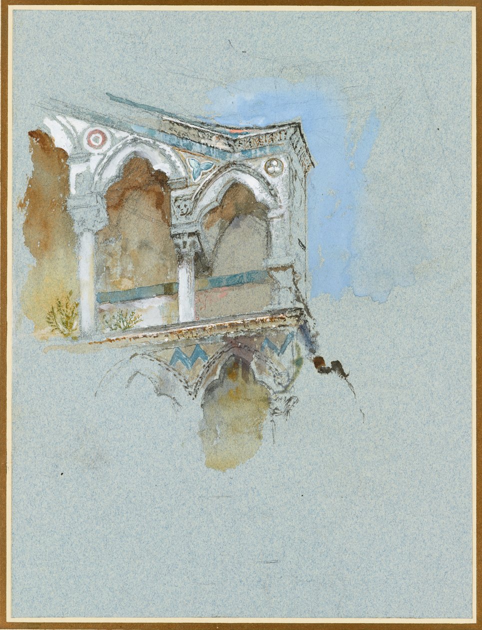Undersøgelse af den pisanske gotiske facade af San Michele i Borgo, Pisa, 1. juli af John Ruskin