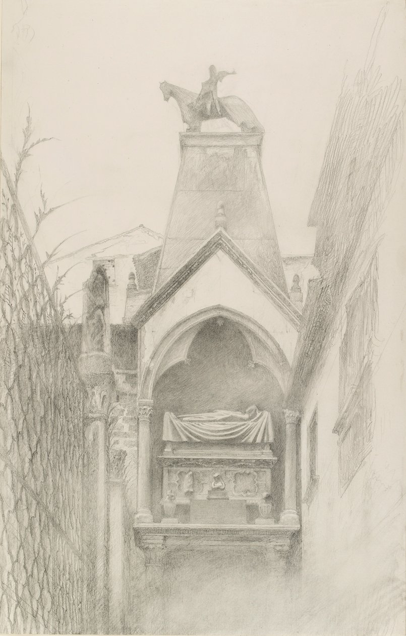 Studie af Can Grande della Scalas grav i Verona, maj-august 1869 af John Ruskin