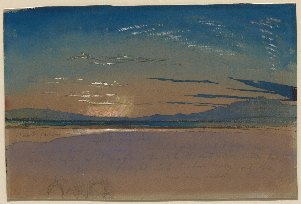 Solnedgang over bjergene af John Ruskin