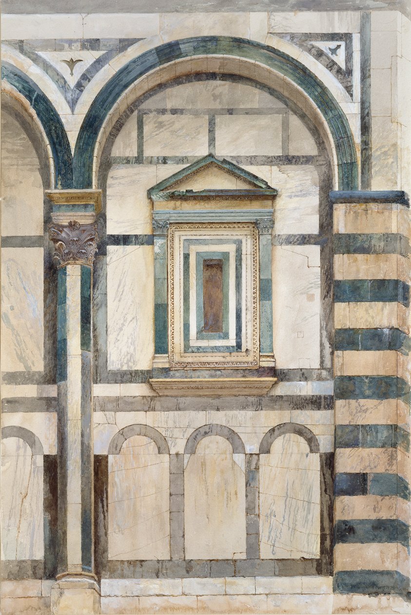 Baptisteriet, Firenze: Studie af den øverste del af det højre kupé på den sydvestlige Fa af John Ruskin