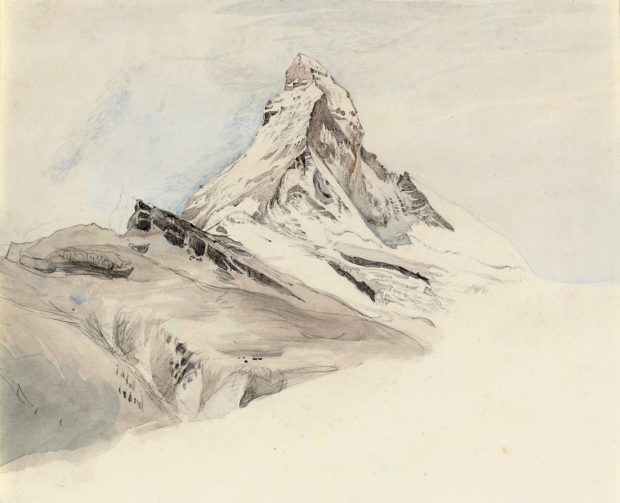 Matterhorn, Schweiz, fra nordøst, 1849 af John Ruskin