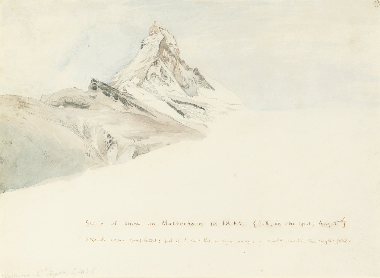 Matterhorn, Schweiz, fra nordøst, 1849 af John Ruskin