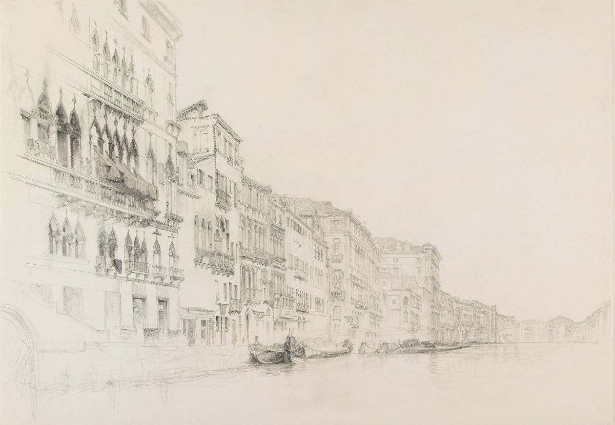 Udsigt fra Palazzo Bembo til Palazzo Grimani, Venedig, maj - juni 1870 af John Ruskin