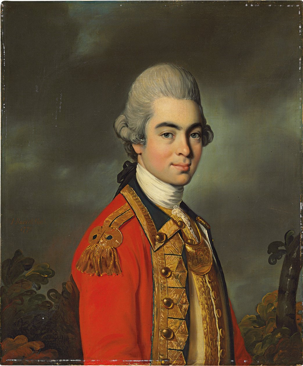 Portræt af generalløjtnant Sir James Duff, halvlang, i militæruniform, 1771 af John Russell