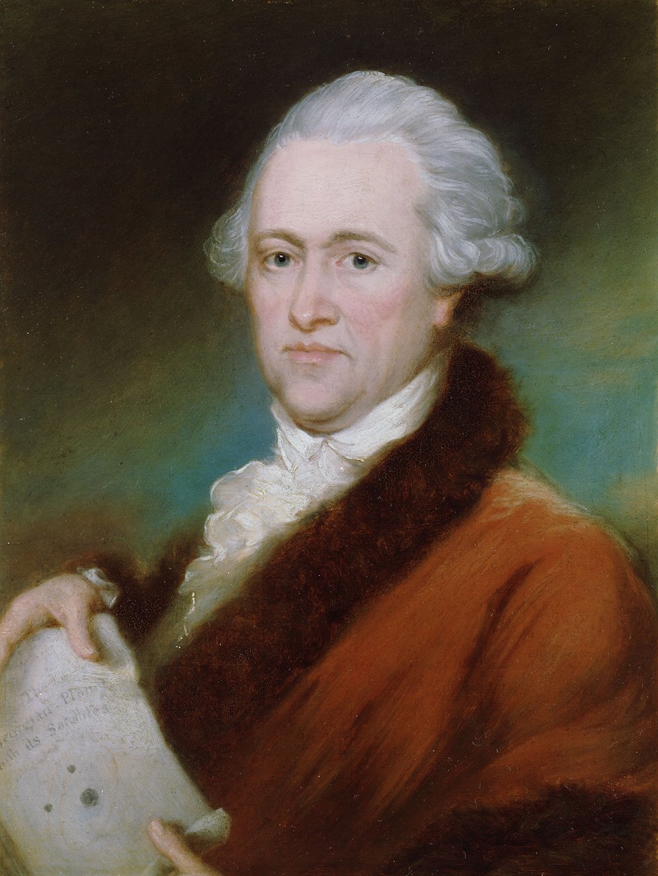 Sir William Herschel (1738-1822), ca. 1795 (olie på panel) af John Russell