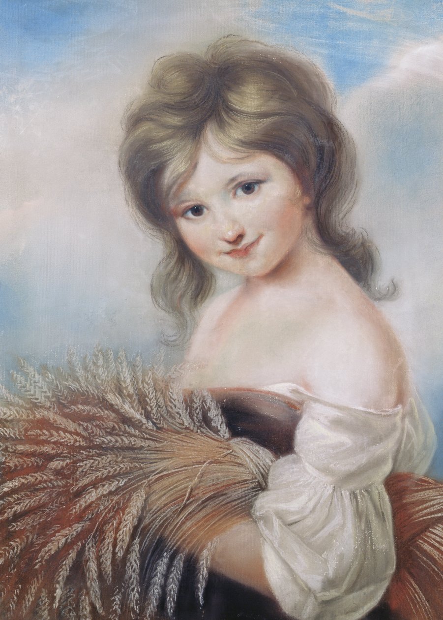 The Harvest Girl, ca. 1780 (pastel) af John Russell