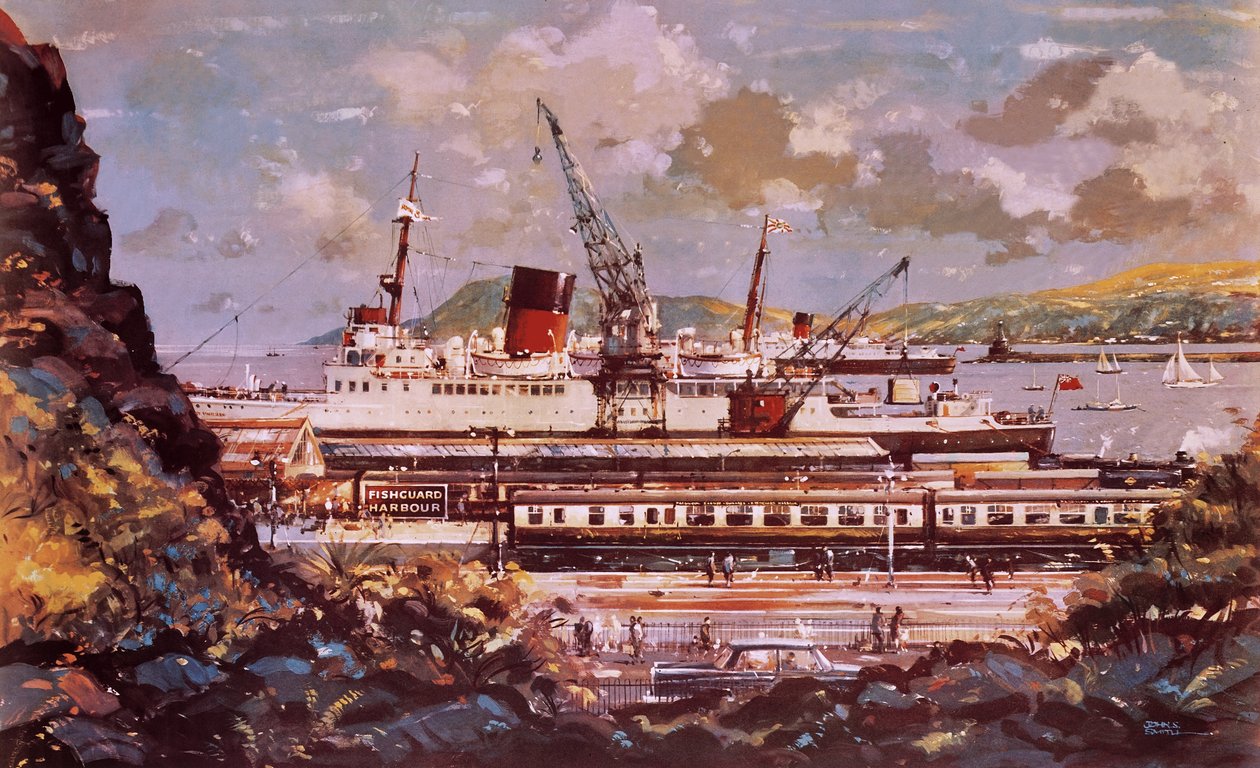 Scenen fra Fishguards havn af John S. Smith