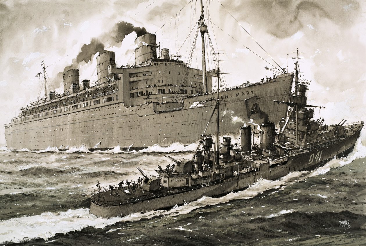 Queen Mary rammer krydseren Curacoa af John S. Smith