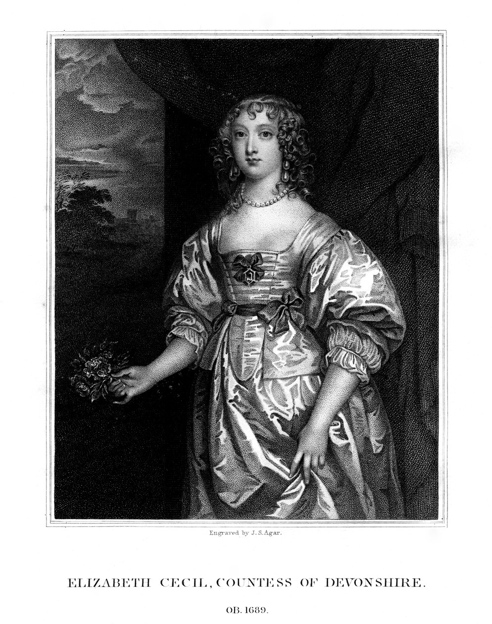 Elizabeth Cecil, grevinde af Devonshire, 1824. af John Samuel Agar