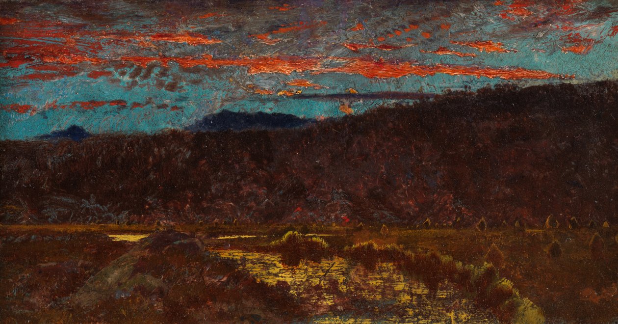 Somerset Cornfield (olie på papir lagt på lærred) af John Samuel Raven