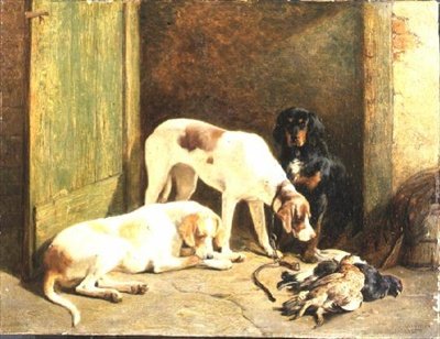 Pointers og en Gordon Setter af John Sargent Noble