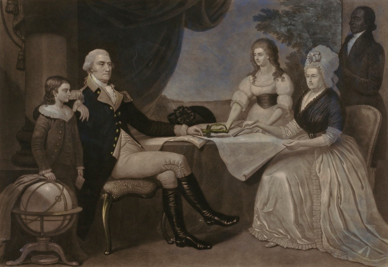 George Washington og hans familie af John Sartain