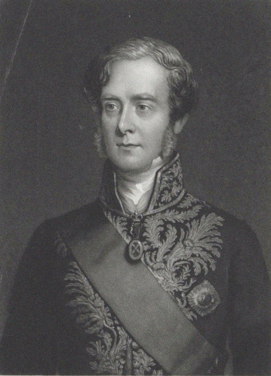 Portræt af George Villiers, 4. jarl af Clarendon 1800-1870. af John Sartain