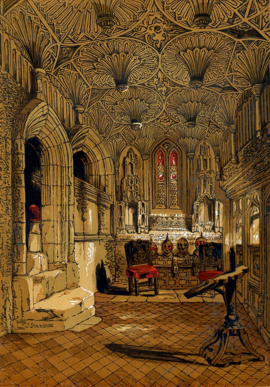 Chantry Chapel, der støder op til Beauchamp Chapel, Warwick, 1845. af John Scandrett Harford