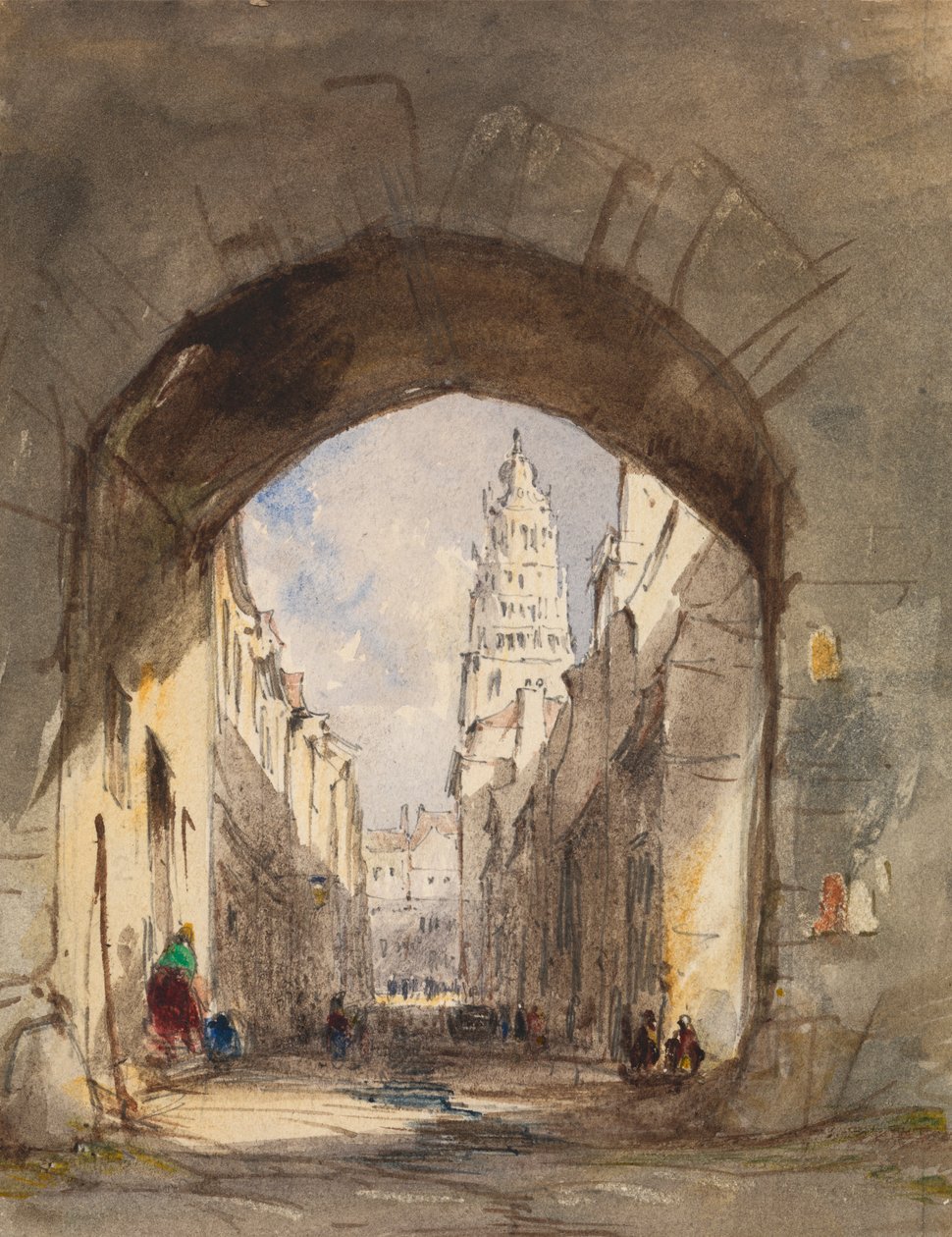 Gadebillede i Calais af John Scarlett Davis