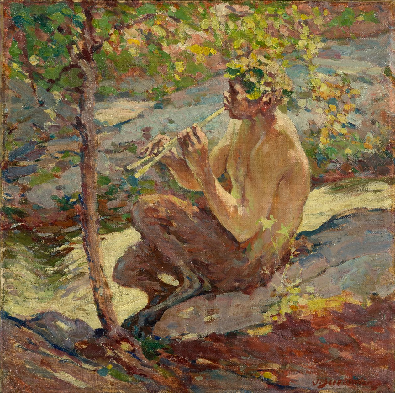 Faun, slutningen af det 19. århundrede til begyndelsen af det 20. århundrede (olie om bord) af John Scott Williams