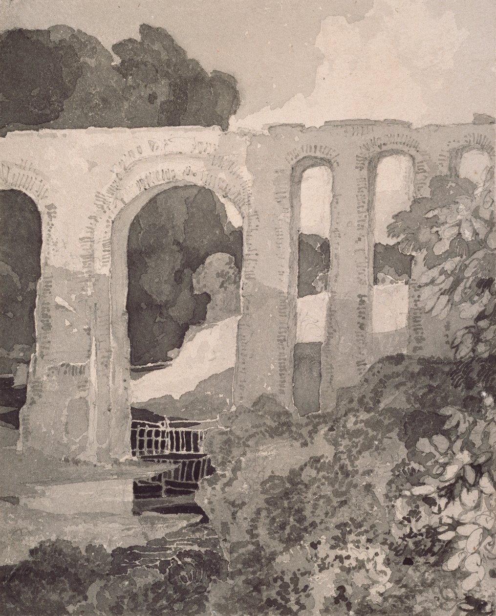 Telfords akvædukt, ca. 1800-tallet. Kunstnere: John Sell Cotman, Thomas Telford. af John Sell Cotman, Thomas Telford