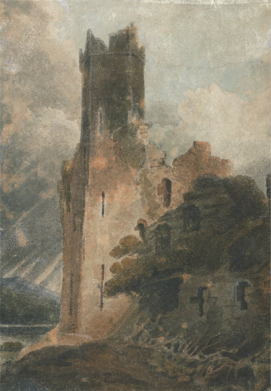A Slotstårn (Caernarvon Slot) af John Sell Cotman