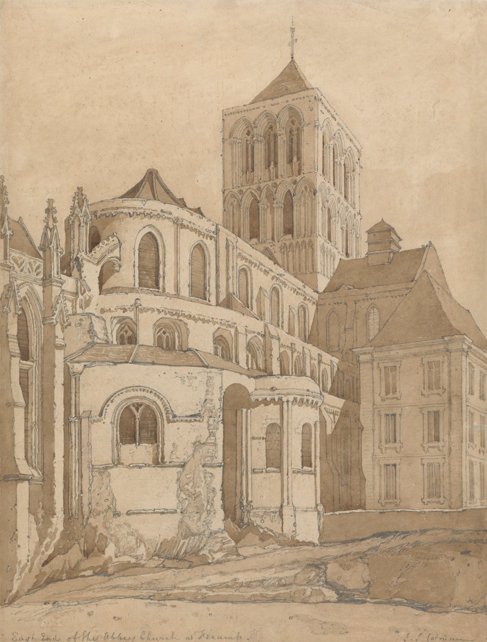 Abbey Church i Fecamp, Normandiet af John Sell Cotman