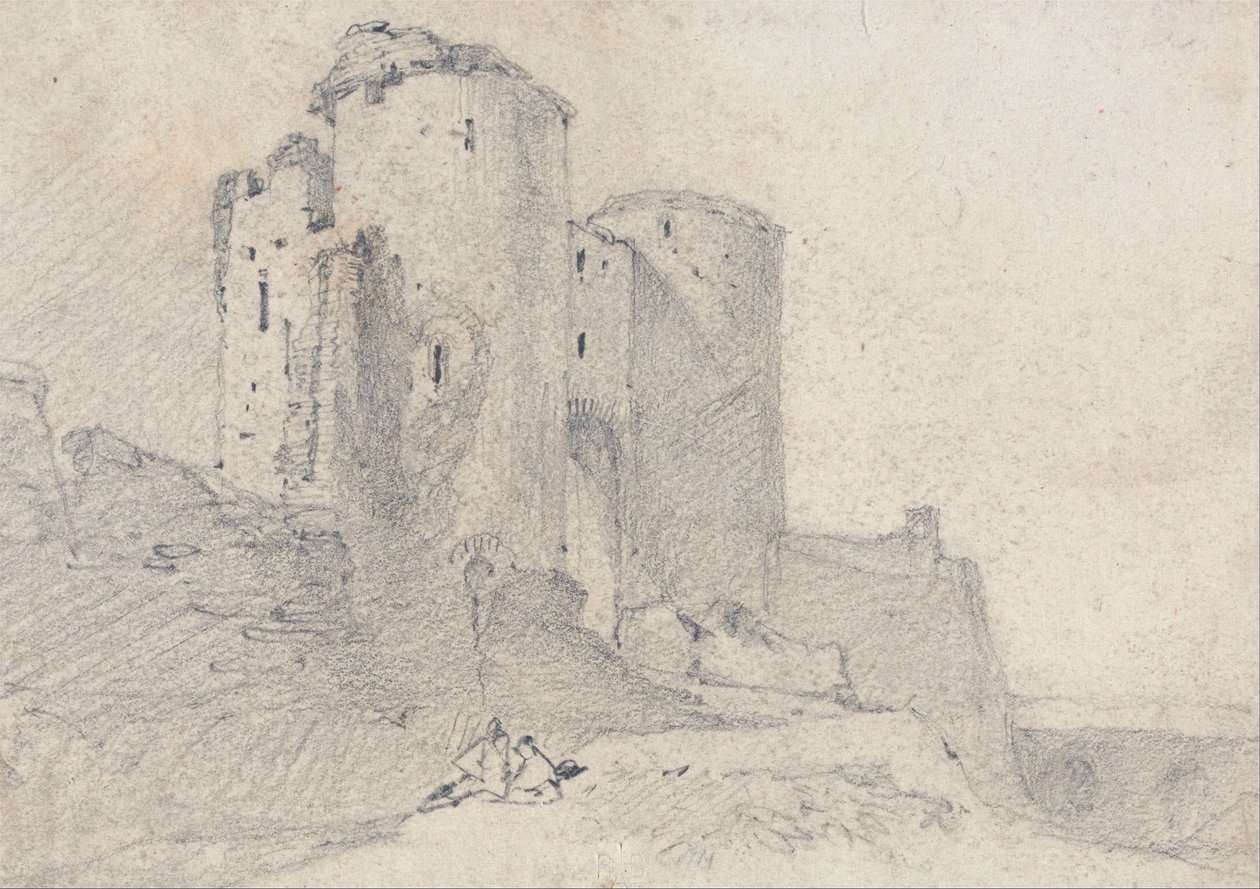 Beeston Castle, Cheshire: Indgang til slottet af John Sell Cotman