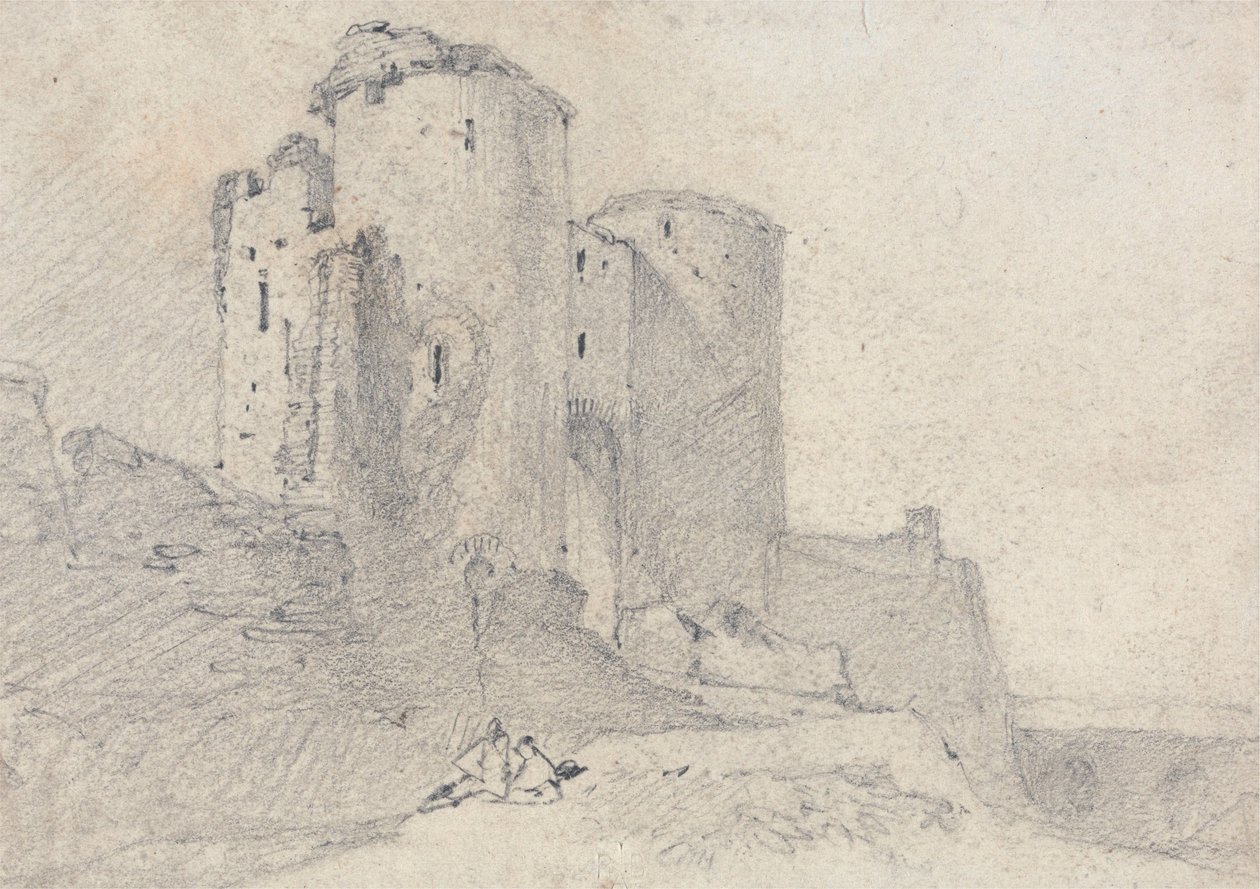 Beeston Castle, Cheshire: indgang til slottet af John Sell Cotman