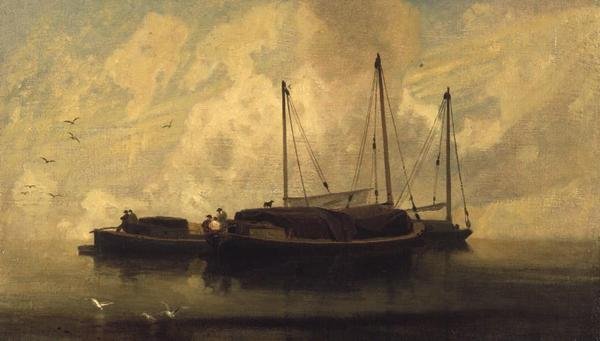 Både ved Anchor on Breydon Water, ca. 1810 (olie på lærred) af John Sell Cotman