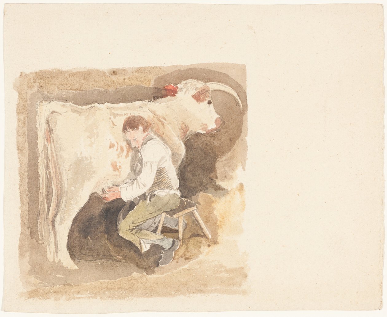 Dreng, der malker en ko af John Sell Cotman