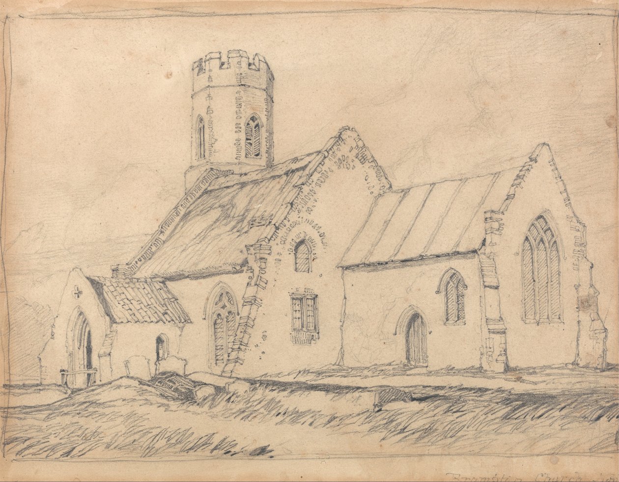 Brampton Church, Norfolk, fra sydøst af John Sell Cotman