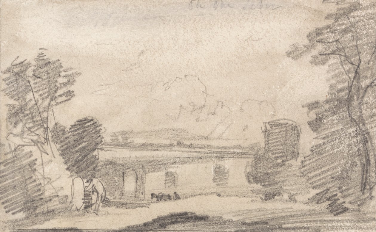 Bridge and Ruin, efter Richard Wilson; På Tiberen af John Sell Cotman