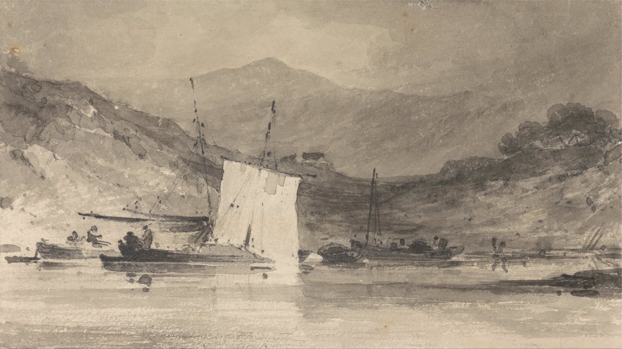 Cader Idris fra Mawddach-mundingen over Barmouth af John Sell Cotman