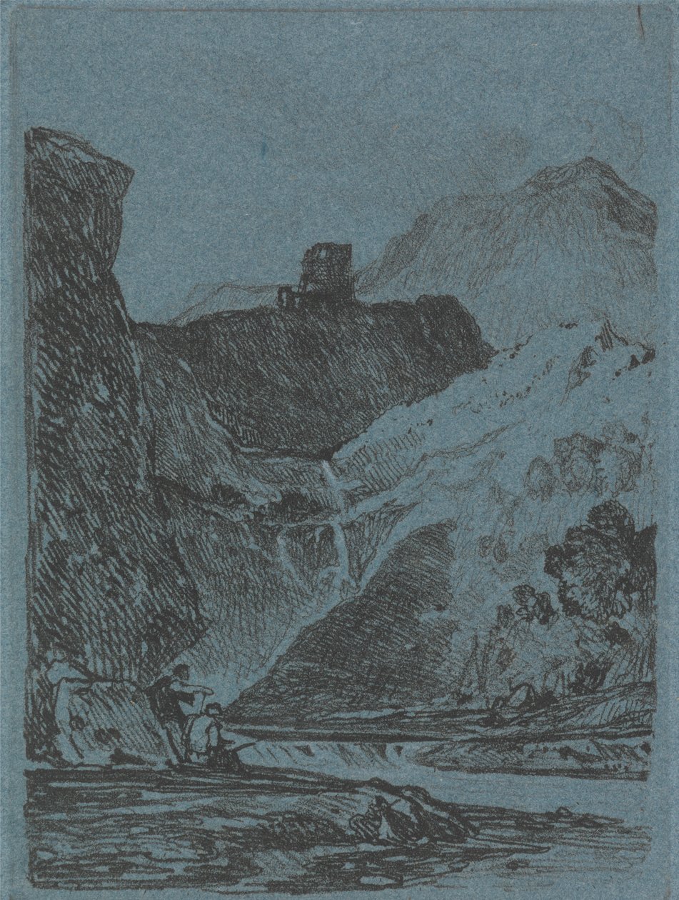 Slot over et vandfald af John Sell Cotman