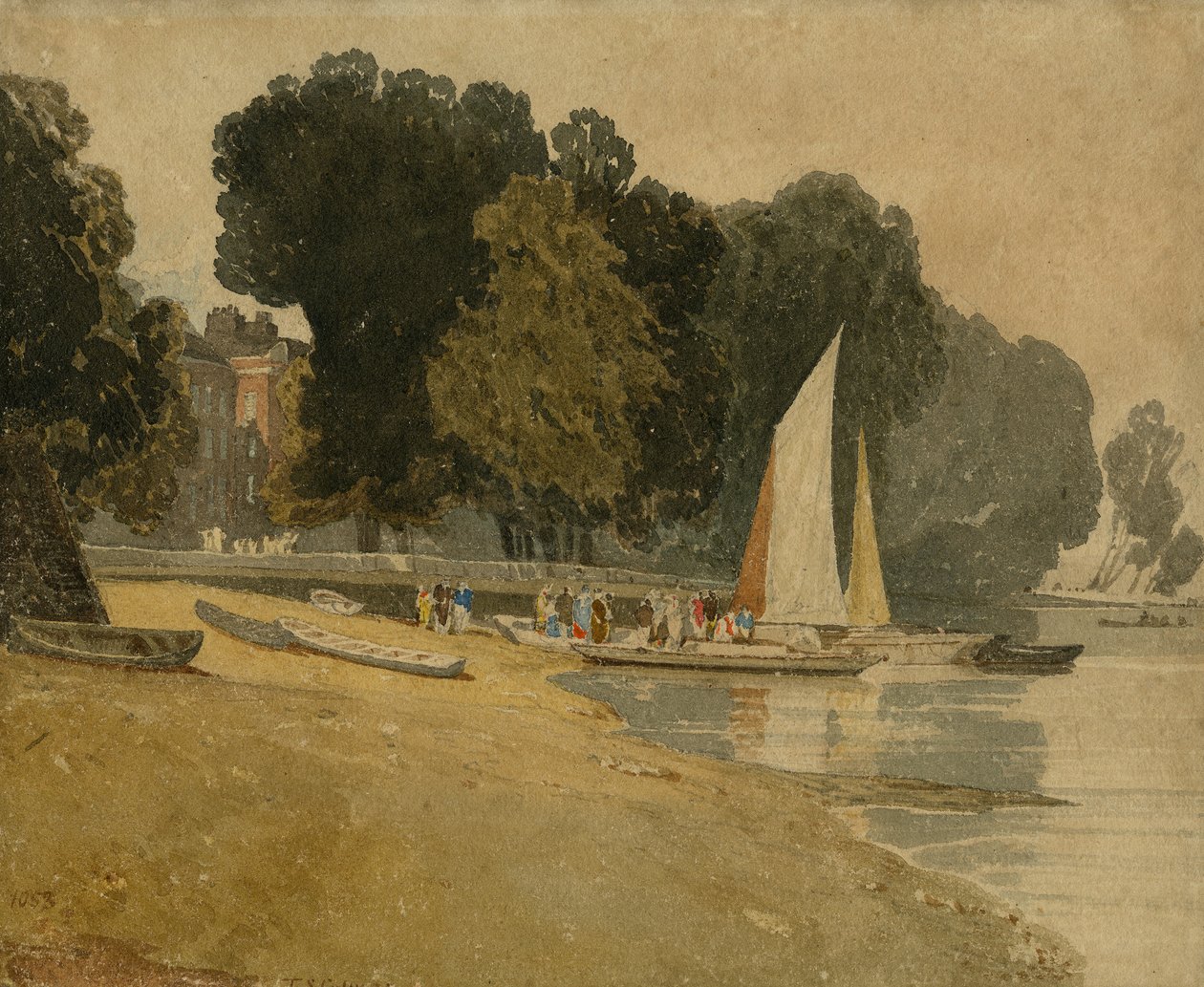 Cheyne Walk, London, ca. 1809-10 (wc på papir) af John Sell Cotman