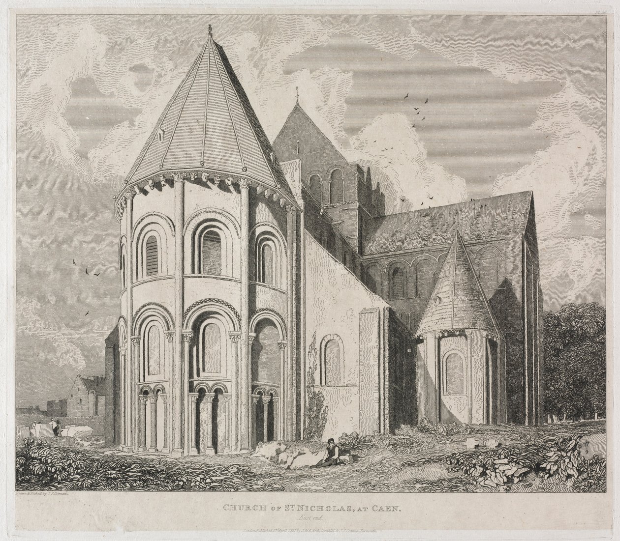 St. Nicholas Kirke i Caen. af John Sell Cotman
